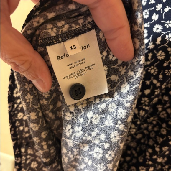 Reformation Jeans Hilde Sonia Black & White Floral Button Front Mini Dress - Picture 7 of 8